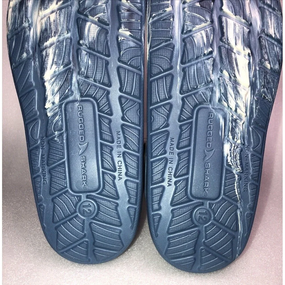 Rugged Shark Men's Blue Swirl Comfort‎ RGS EVA Clog Water Sandals Size 12 NEW